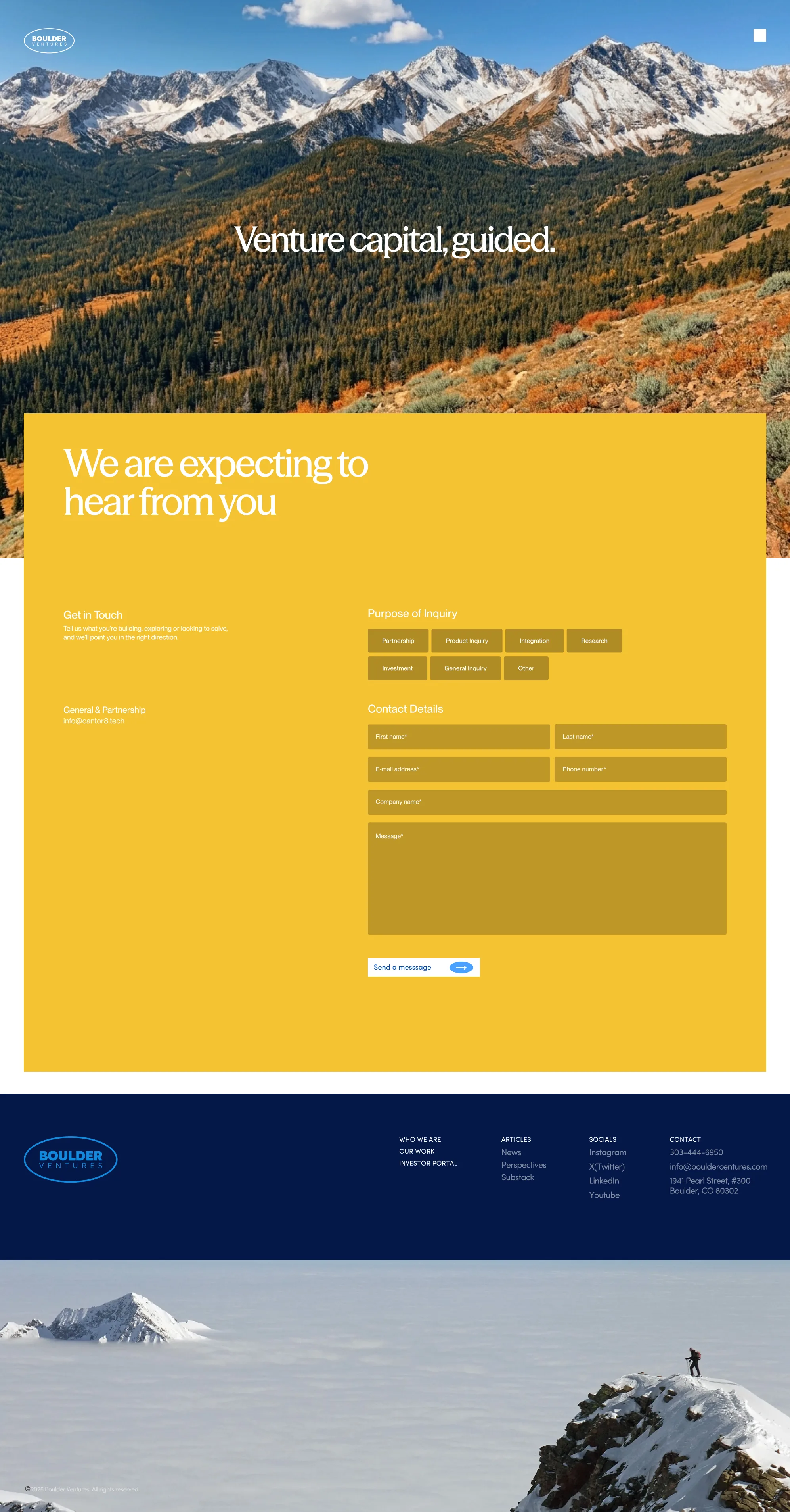 Recommended Boulder Ventures contact page